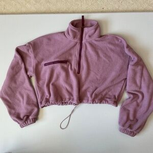 Purple Small Fleece Turtle Neck Cropped Pullover in good condition
